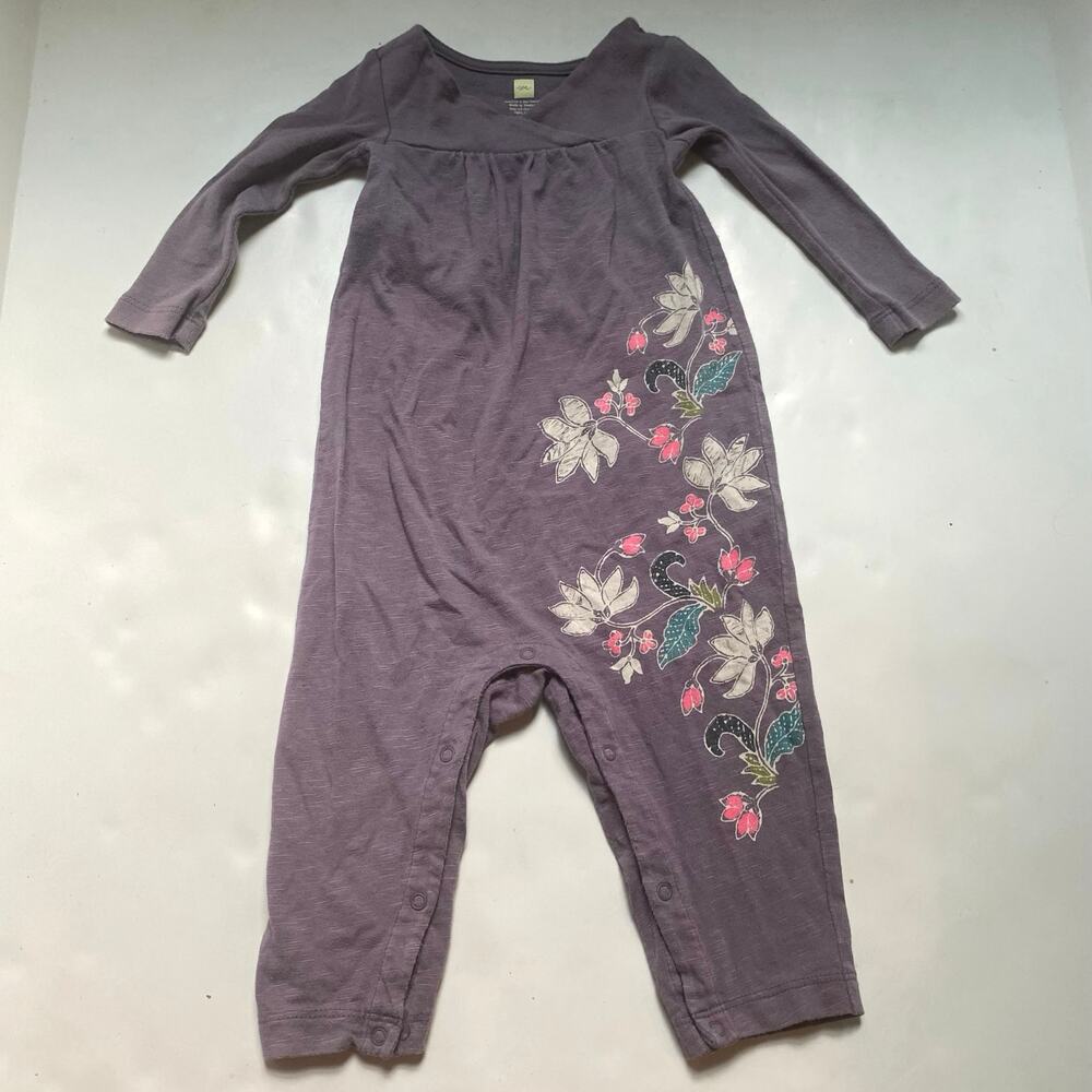 Tea Collection Purple Floral Romper